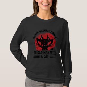 Mens Never Underestimate An Old Man With A Cat Cat T-Shirt