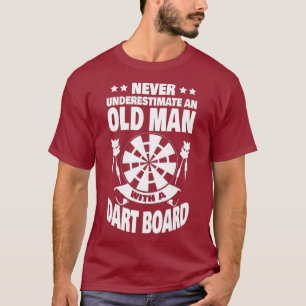Mens Never Underestimate an Old Man with a Dart T-Shirt