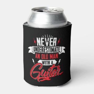 Mens Never Underestimate an Old man with a Guitar Can Cooler