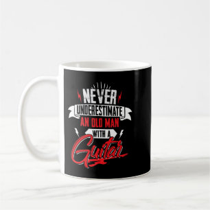 Mens Never Underestimate An Old Man With A Guitar  Coffee Mug