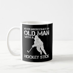 Mens Never Underestimate An Old Man With A Hockey Coffee Mug