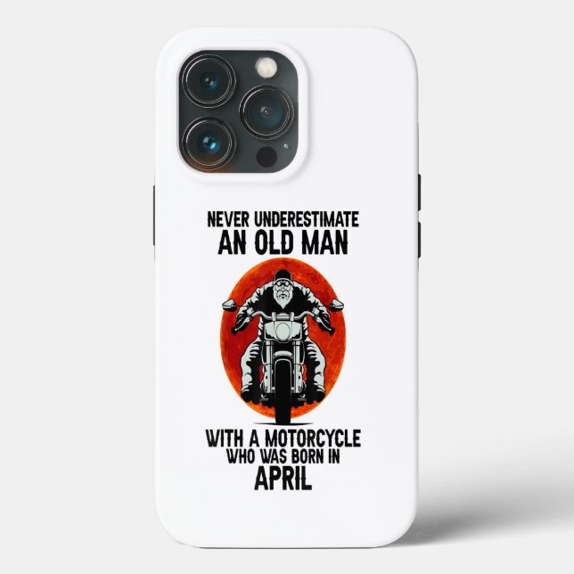 Mens Never Underestimate An Old Man With A Moto Case-Mate iPhone Case (Back)