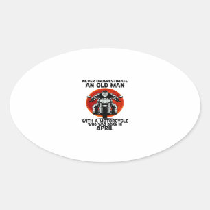 Mens Never Underestimate An Old Man With A Moto Oval Sticker