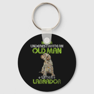 Mens Never Underestimate an old man with a Motorho Key Ring