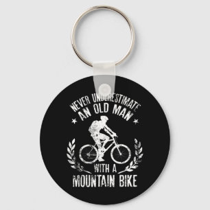 Mens Never Underestimate An Old Man With A Mountai Key Ring