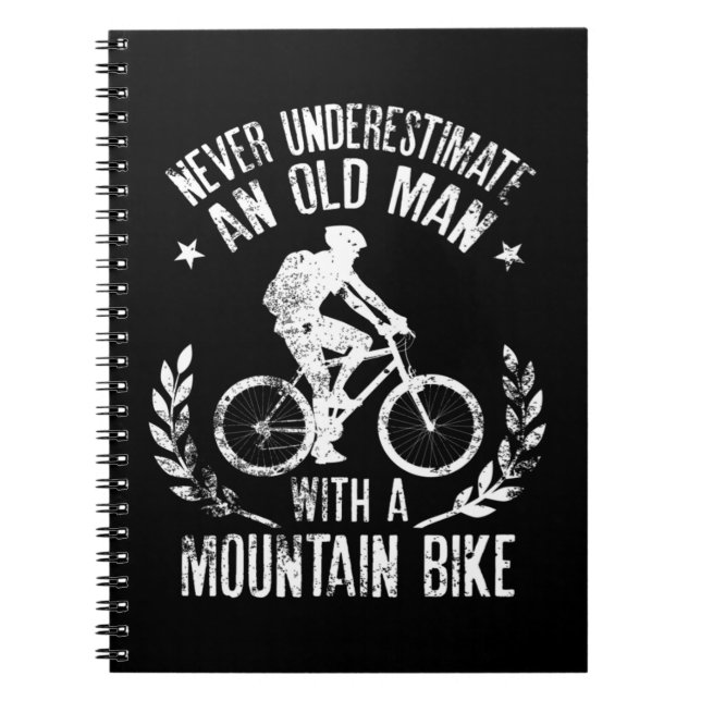 Mens Never Underestimate An Old Man With A Mountai Notebook (Front)