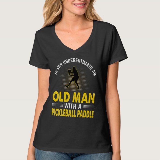 Mens Never Underestimate An Old Man With A Pickleb T-Shirt (Front)
