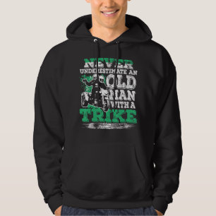 Mens Never Underestimate An Old Man With A Trike C Hoodie