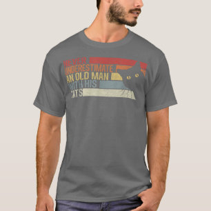 Mens Never Underestimate An Old Man With His Cats T-Shirt