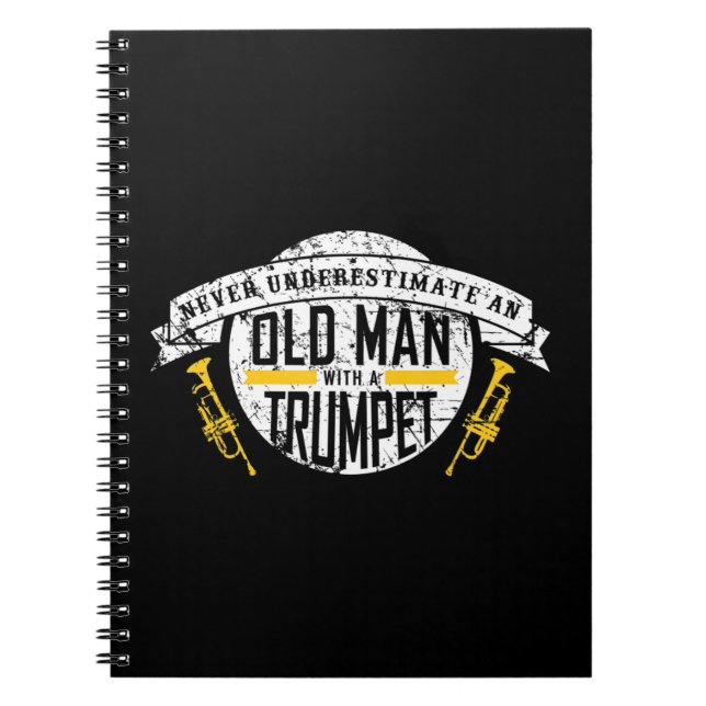Mens Never Underestimate An Old Man With Water Ski Notebook (Front)