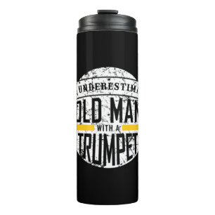 Mens Never Underestimate An Old Man With Water Ski Thermal Tumbler