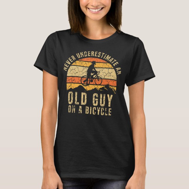 Mens Never Underestimate Funny Cycling Tshirt Are  (Front)