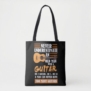 Mens Never Underestimate Old Man with Pickleball P Tote Bag