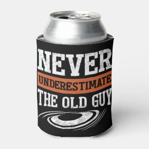 Mens Never Underestimate The Old Guy Funny Disc Go Can Cooler