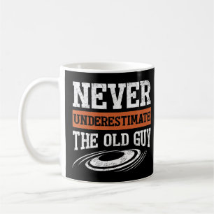 Mens Never Underestimate The Old Guy Funny Disc Go Coffee Mug