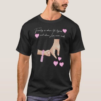 Mens New dad and daughter holding hands of a baby T-Shirt