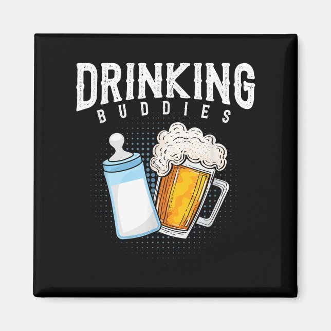 Mens New Dad Beer And Milk Joke  Magnet (Front)