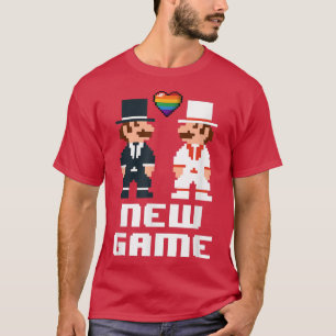 Mens New Game Newlyweds Gay Gamer LGBT Wedding T-Shirt