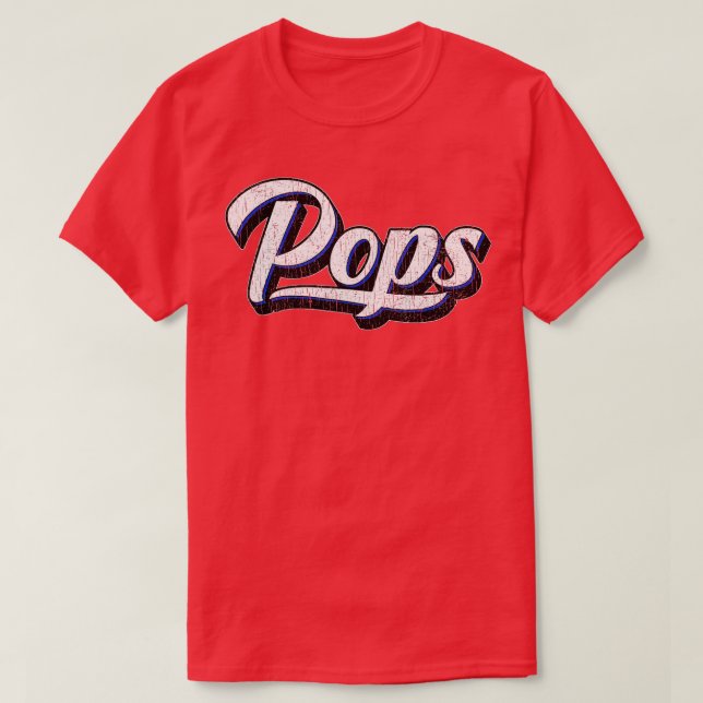 Mens New Grandpa Gift for Dad Called Pops  T-Shirt (Design Front)