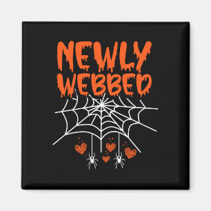 Mens newly webbed halloween newlywed bride and magnet