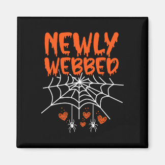 Mens newly webbed halloween newlywed bride and magnet