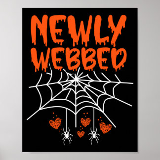 Mens newly webbed halloween newlywed bride and poster