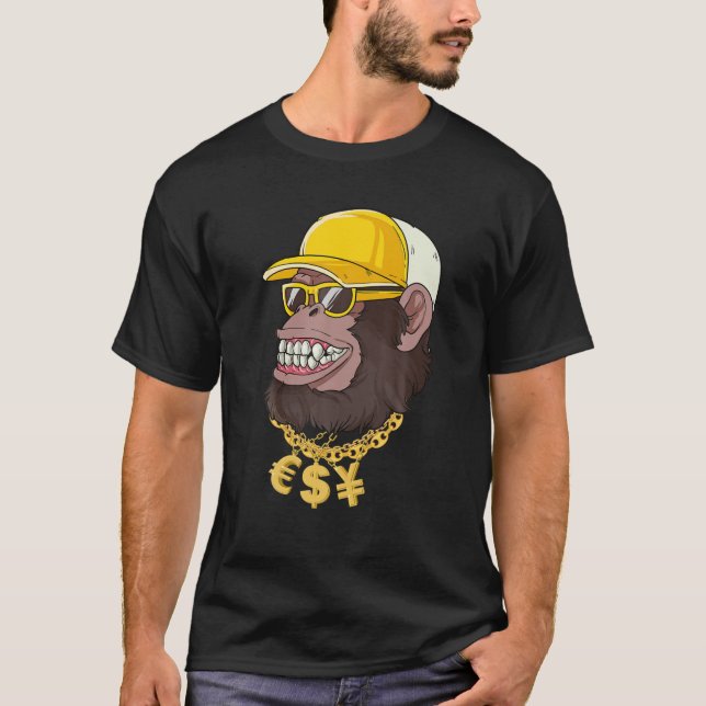 Mens NFT's APE Club , A Cool Cash Midas APE T-Shirt (Front)