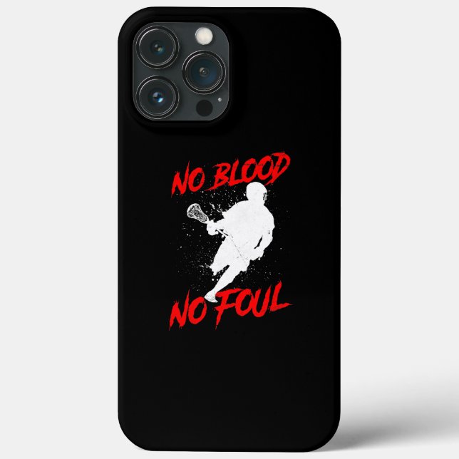 Mens No Blood no Foul Lacrosse  Case-Mate iPhone Case (Back)