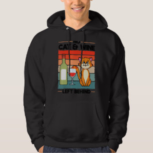Mens No Cat & Wine Left Behind Pets Hoodie