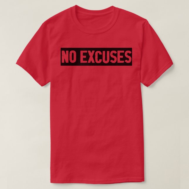 Mens NO EXCUSES Gym Fitness Workout Bodybuilding M T-Shirt (Design Front)