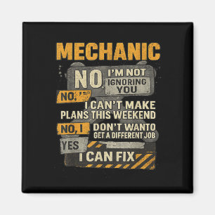 Mens No Im Not Ignoring You Mechanic Wrench Humor Magnet