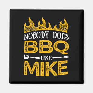 Mens Nobody Does Bbq Like Mike  Magnet