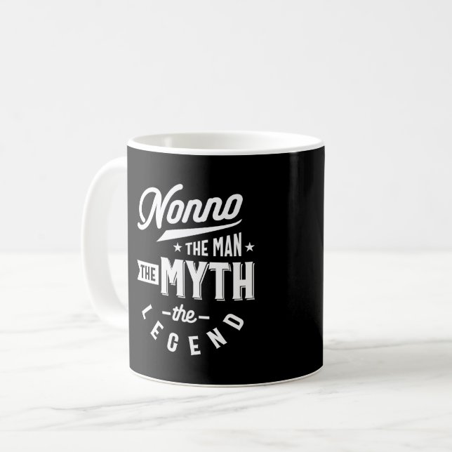 Mens Nonno The Man The Myth The Legend T-shirt Fat Coffee Mug (Front Left)