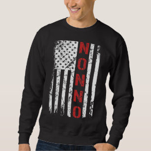 Mens Nonno  Vintage Us American Flag  For Dad Papa Sweatshirt