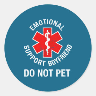 Mens Not Pet Emotional Support Classic Round Sticker