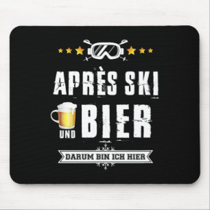 Mens Novelty Apres Ski Party Beer Shirt Skiing Fun Mouse Mat
