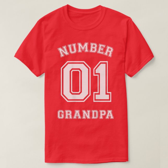 Mens Number 1 GRANDPA Sports Jersey Style  T-Shirt (Design Front)