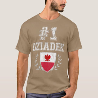 Mens Number One Dziadek Vintage Polish Grandfather T-Shirt