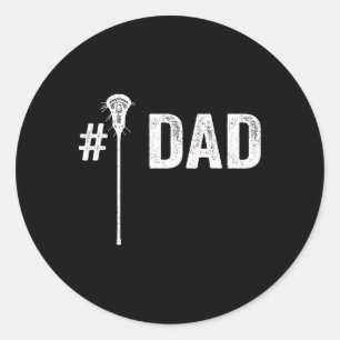 Mens Number One Lacrosse Dad Classic Round Sticker