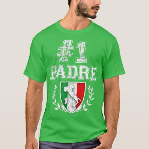 Mens Number One Padre Vintage Italian Father's Day T-Shirt