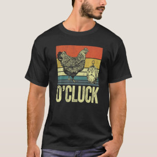 Mens O'cluck  clucking chicken farmer o'clock alar T-Shirt