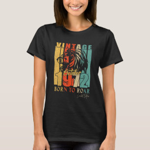 Mens October 1972 50 Year Old Limited Edition Lion T-Shirt