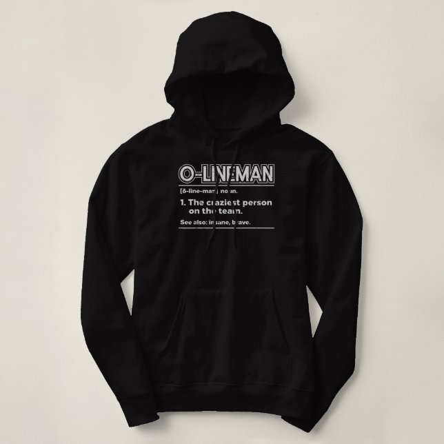 Mens Offensive O Lineman Definition Football Funny Hoodie (Design Front)