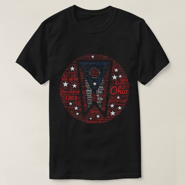 Men's Ohio Word Art Dark T-Shirt (Design Front)