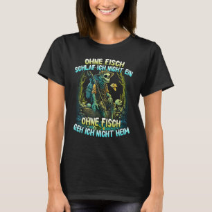 Mens Ohne FISH schlaf ich nicht ein Skeleton Ang T-Shirt