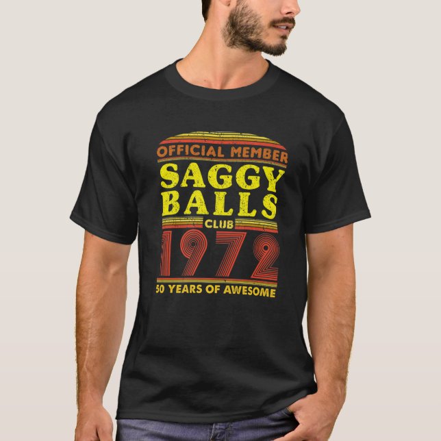 Mens Old Balls Saggy Balls Club 50 Year Old Mens B T-Shirt (Front)
