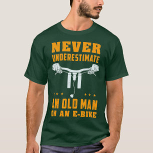 Mens Old Man On An E Bike Electric Bicycle T-Shirt