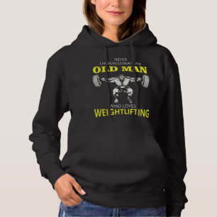 Mens Old Man Weightlifting T   Hoodie