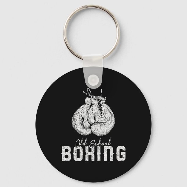 Mens Old School Boxing Clic Fighting  Key Ring (Front)