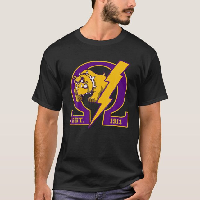 Mens Omega-1911 Da Bruhz Bulldog Psi-Phi Ques T-Shirt (Front)